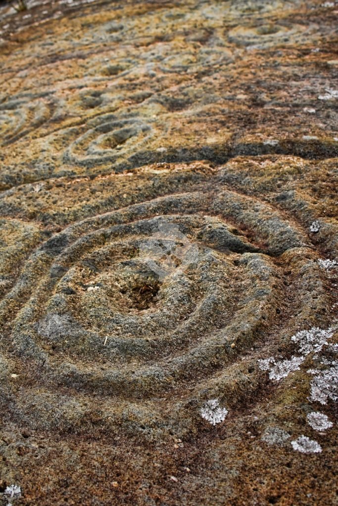 Photo of rock art rings, Kilmartin, Scotland