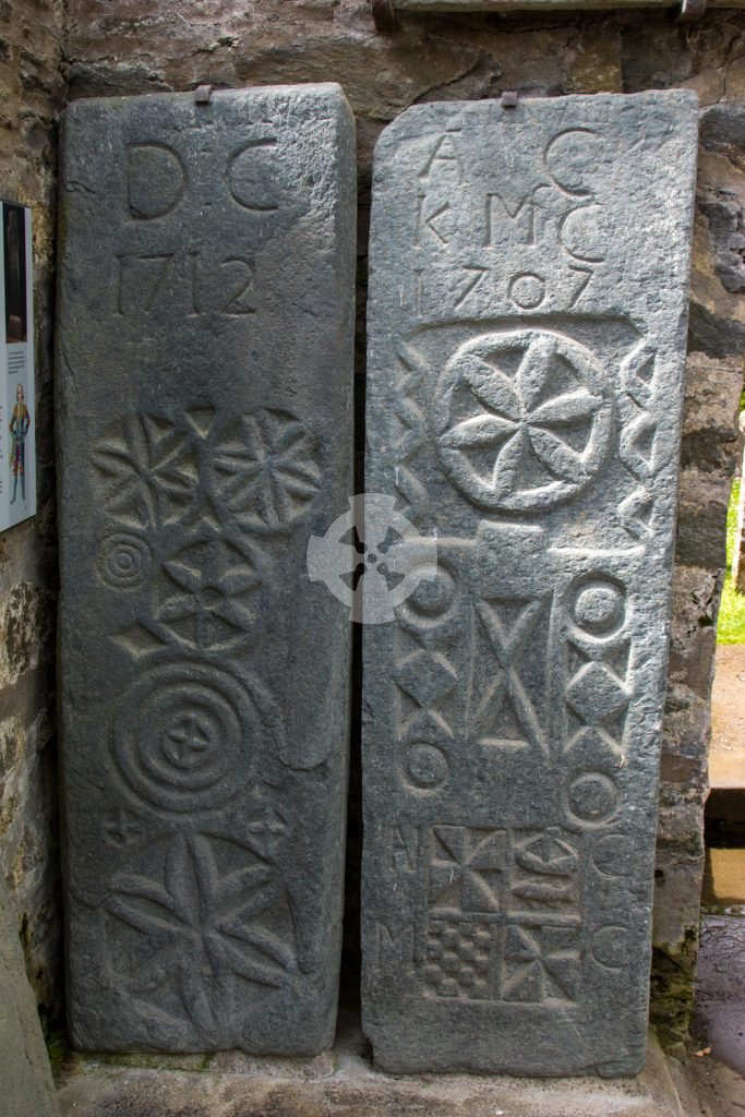 Photo of carved slab, Kilmartin Glen, Scotland
