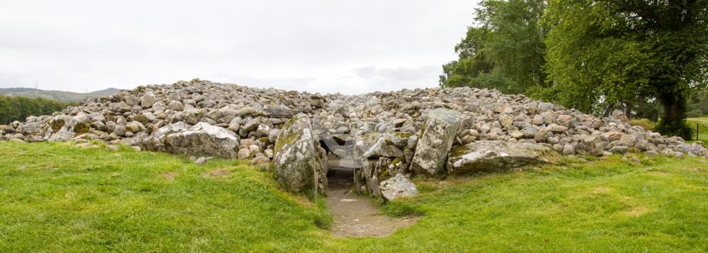 Corrimony Chambered Cairn showing the entrance passageway